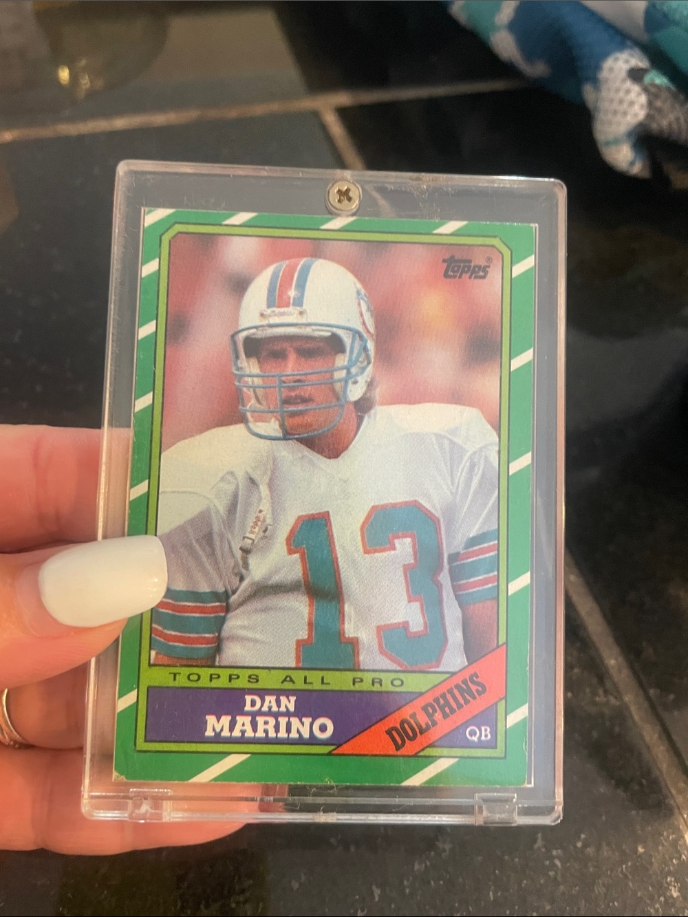 Topps Green and Teal Dan Marino Football Card
